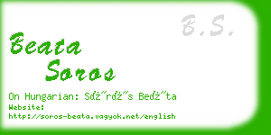 beata soros business card